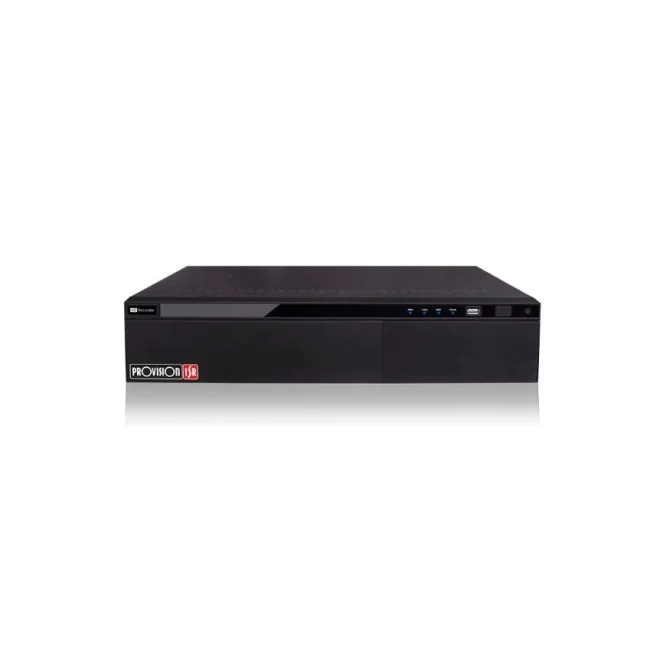 NVR de 64 canales Via Red, soporta cámaras IP de hasta 16 MP, Soporta 8 HDD 10 TB C/U, 4K HDMI, analítico de Reconocimiento facial, NDDA, Check Point