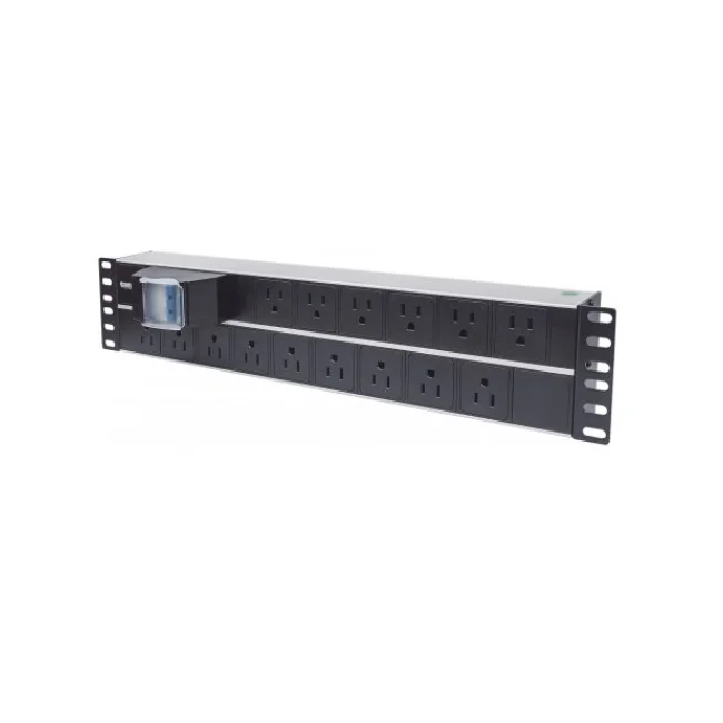 Intellinet Barra multicontactos de 15 salidas para montaje en 2U de rack de 19" - Enchufes Tipo EU (NEMA 5)