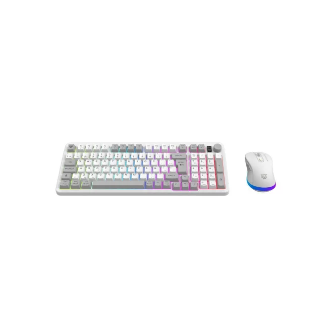 KIT DE TECLADO Y MOUSE GAMER BALAM RUSH SQUAD CONQUEST PRO KG525 INALAMBRICO RF  BLANCO