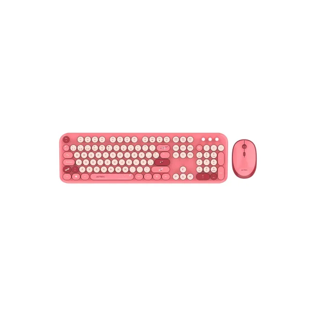 KIT DE TECLADO Y MOUSE ACTECK AC 940207 CREATOR CHIC K COLORS MK485 INALAMBRICO RF ROSA