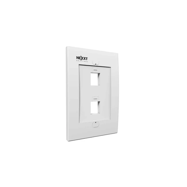 Tapa, faceplate, 2 puerto, para conectores tipo keystone Blanco