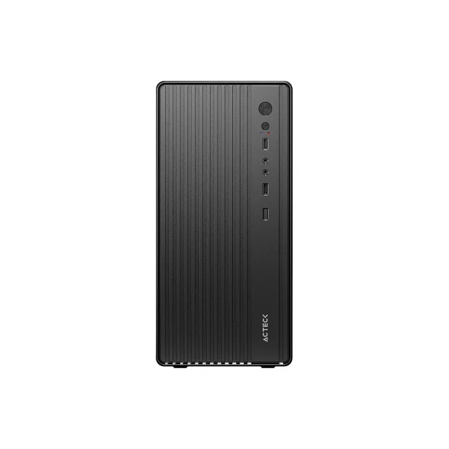 Gabinete ACTECK Mini Torre Performance Mini III GI210M / Max MB M-ATX Fuente ATX 500W / 2x USB A 2.0 / Full Metalico + Frente Liso / Negro
