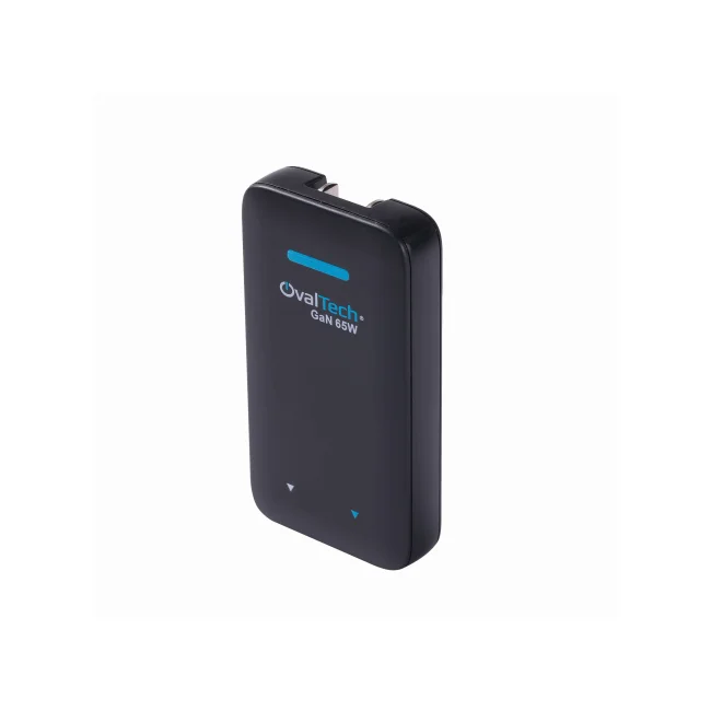 OV-S65W Adaptador de Corriente GaN 65W con puertos PD 3.0 & QC 4.0 Sin Cables (USB C + USB A) marca Ovaltech