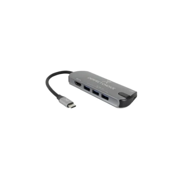 Perfect Choice PC-101246 nodo concentrador USB 3.2 Gen 1 (3.1 Gen 1) Type-C Gris image 2