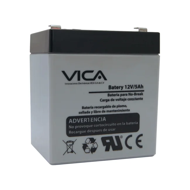 Batería de Reemplazo VICA 12V/5A - Tipo de acumulador: Plomo/Paquete sellado libre de mantenimiento - Tiempo de vida útil 5 años aprox