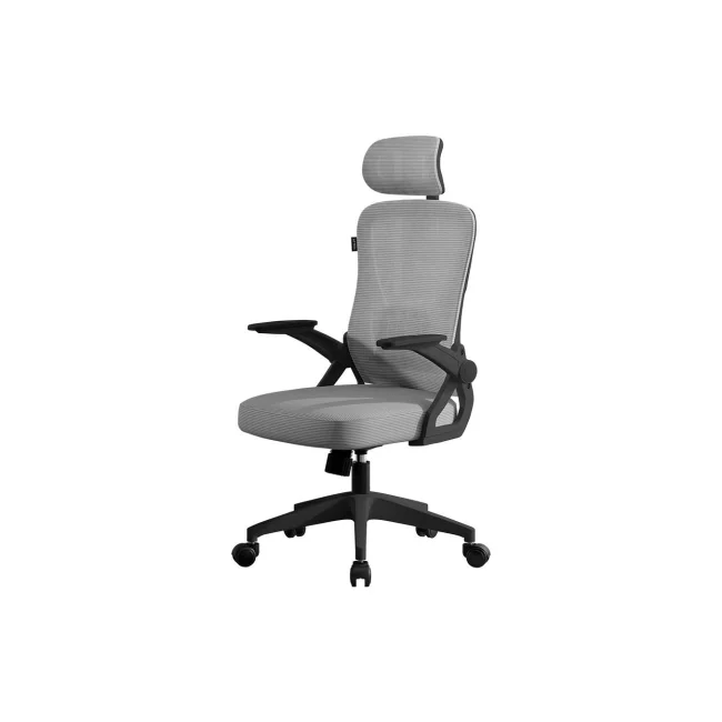 SILLA ACTECK FLUX CORE EC303HR RESPALDO DE MALLA REPOSABRAZOS ABATIBLE GRIS AC-944168
