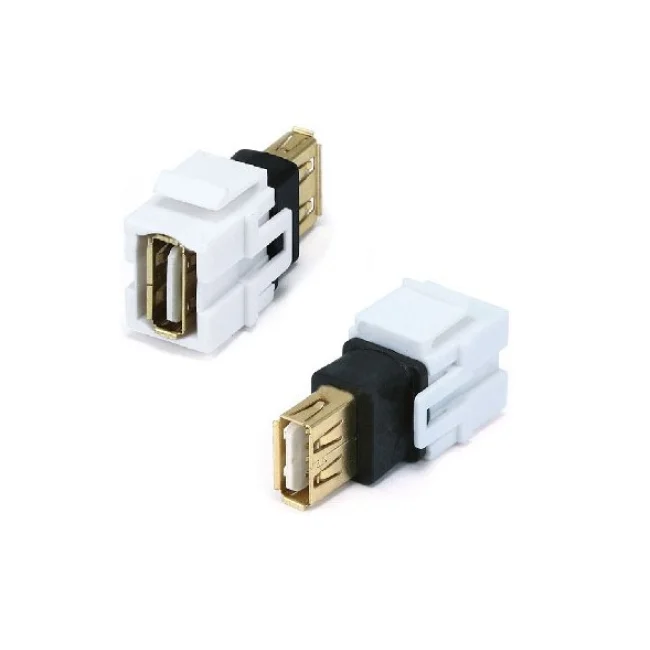 Jack USB BROBOTIX 65616, Hembra/hembra, Color blanco