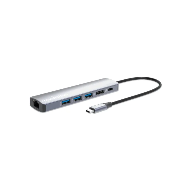 Manhattan Estación Docking USB-C con Hub, 6 en 1