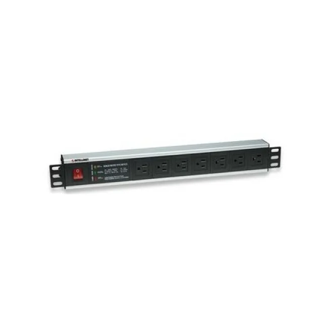Intellinet Barra Multicontacto de 7 salidas para Montaje en Rack de 19" image 2