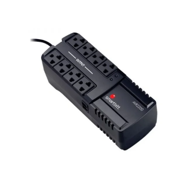 Smartbitt SBAVR2200 regulador de voltaje 8 salidas AC 95-150 V Negro