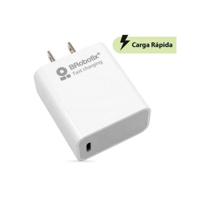 BRobotix CARGADOR 20W CARGA RÁPIDA USB-TIPO C V3.0 BLANCO
