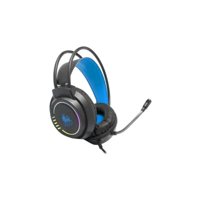 DIADEMA GAMER NECNO USB MICROFONO ALAMBRICO 2.10 METROS 3.5MM NEGRO AZUL  NCAGKI03FL