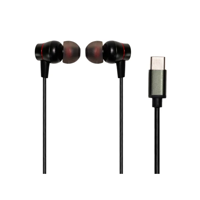 AUDIFONOS NACEB INTRAURICULARES CON MICROFONO NA 0321 ALAMBRICO 1.2 METROS USB C NEGRO