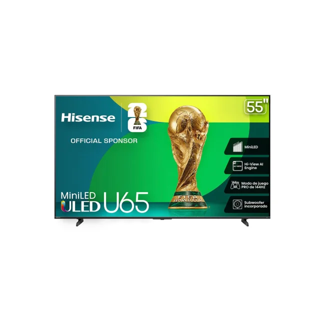 Televisor Hisense 55U65QFM, 55 pulgadas, MiniLED, QUANTUM DOT, 4K UHD, 3840 x 2160 Pixeles, FIRE SMART TV