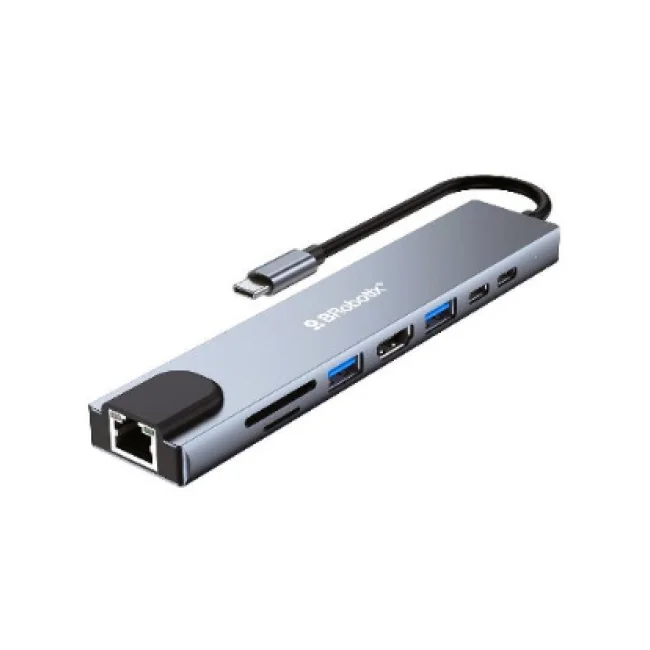 BRobotix 6000700 base para laptop o replicador de puertos USB 3.2 Gen 1 (3.1 Gen 1) Type-C Plata image 3