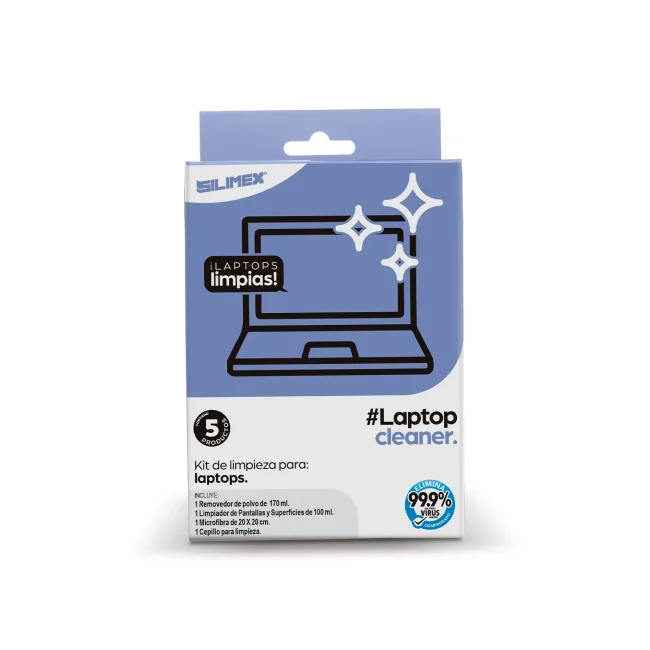 LAPTOP CLEANER, limpiador de laptops. Kit especializado en la limpieza y mantenimiento de laptops. Fórmula sin alcohol y de limpieza ultra rápida.