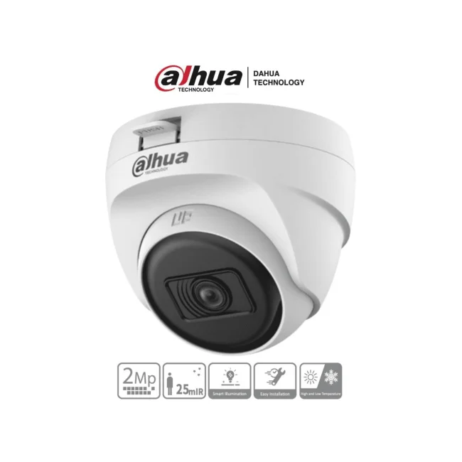Camara DAHUA HAC-T1A21N-U-28 - Cámara Domo de 2 Megapixeles, Lente 2.8 mm, 100 Grados de Apertura, Smart ir 25 Mts, Uso Interior, CVI,TVI,AHD,CBVS.