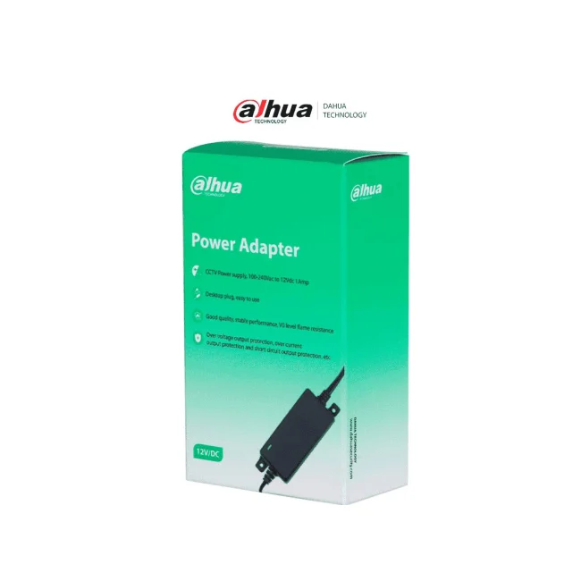 DAHUA DH-PFM325D-1210US - Fuente de Poder Regulada de 12 Vcc 1 Amper. Ideal para cámaras de CCTV, con protección térmica avanzada y LED indicador de funcionamiento, garantiza un rendimiento estable y seguro.