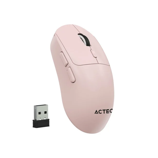 Mouse ACTECK Ergonomico Multidispositivo Instinct Click MI484 / hasta 3,200 DPI Ajustable  / 2.4 Ghz + Bluetooth / 6 Botones / Recargable / Advanced Series / Rosa