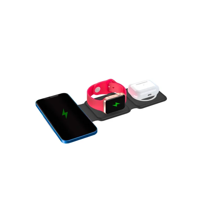 Perfect Choice PC-241034 cargador de dispositivo móvil Audífonos, Smartphone, Reloj inteligente Negro USB Cargador inalámbrico Carga rápida Interior image 2