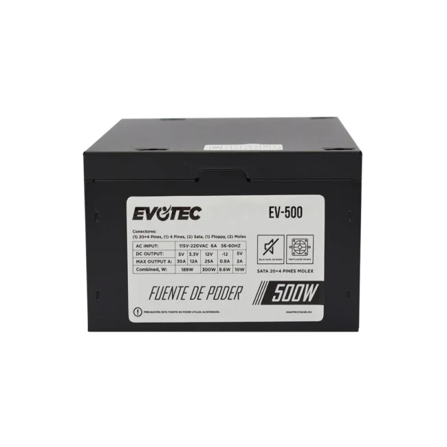 Evotec EV-500 unidad de fuente de alimentación 500 W 20+4 pin ATX Negro