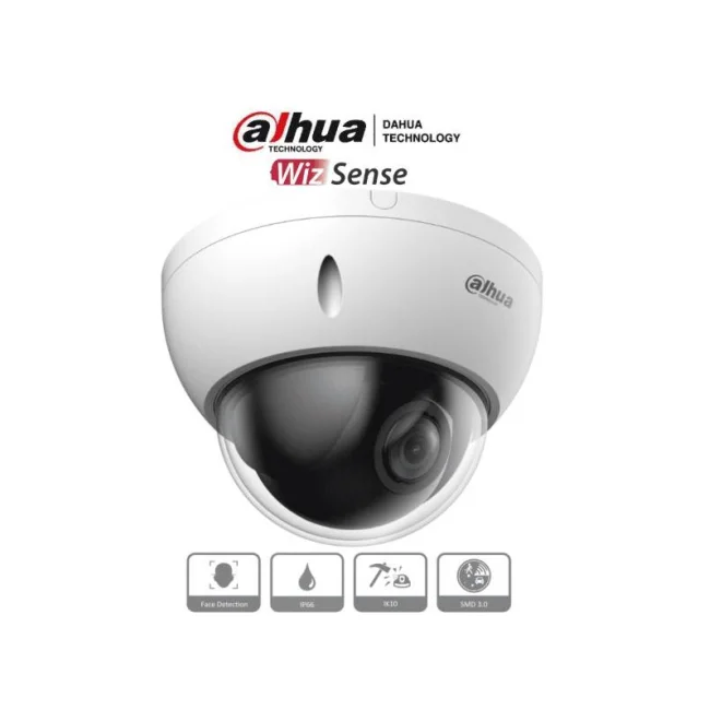 DAHUA SD22204DB-GNY - Cámara IP PTZ de 2 MP / WizSense/ 4x de Zoom óptico/ Starlight / Detección facial/ IK10/ IP66/ Ranura para MicroSD/ PoE