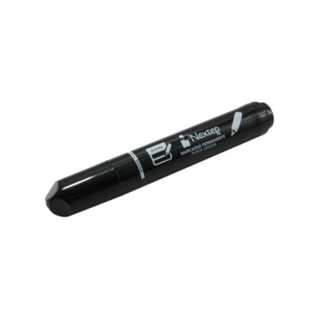 MARCADOR PERMANENTE NEXTEP PUNTA GRUESA CINCEL 4mm NEGRO C/12 PZAS, NE-074