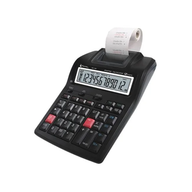 Calculadora Sumadora Nextep NE-195 con Impresora 2 colores  con 12 Dígitos, 35 teclas medidas 17cm por 24 cm utiliza rollos de tinta IR-40T