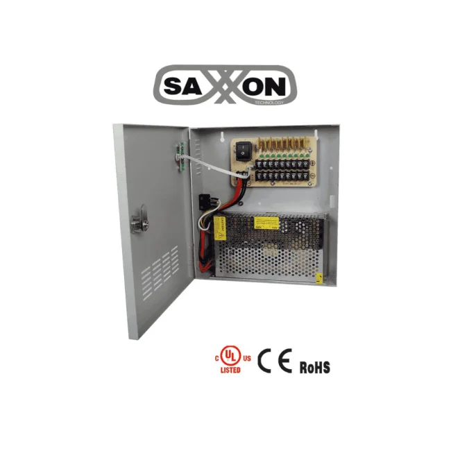 SAXXON PSU1220-D9 - Fuente de Poder de 12 vcd/ 20 Amperes/ Para 9 Camaras/ 2.2 Amperes por Canal/ Protección contra Sobrecargas/ Certificación UL/ image 2
