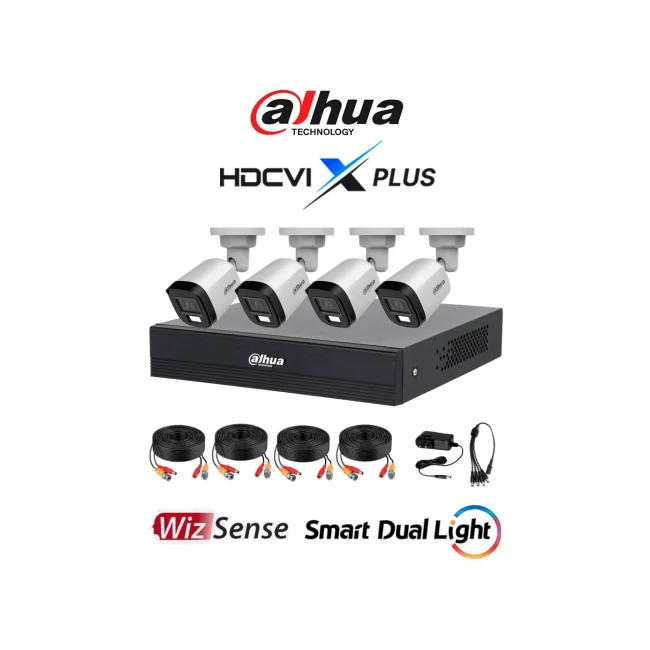 Kit de Videovigilancia DAHUA 4 canales KIT DE 4 CH 2MP KITXVR1B04-I/T/4-B1A21N