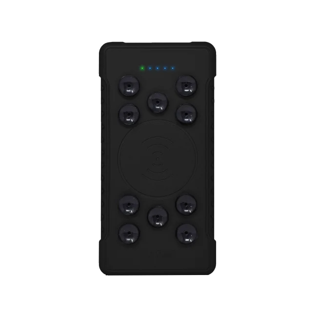 POWERBANK NPW-13QCW Necnon 13000mAh CARGA 3.0 CARGA INALAMBRICA 15W ALAMBRICA 18W MICRO USB 3.0 TIPO C 3.0 VENTOSAS NEGRO NPPB1301QW