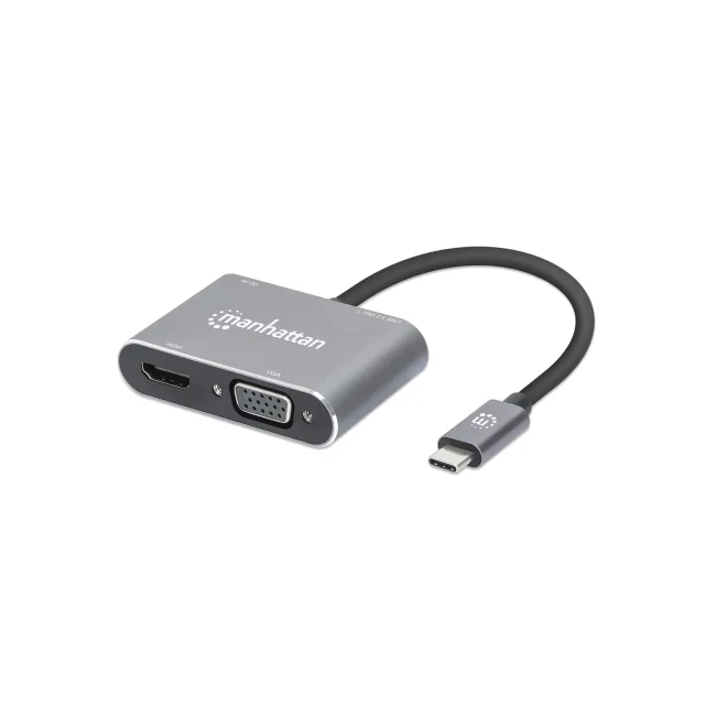 Manhattan Docking Station de USB-C a HDMI y VGA, 4 en 1, con suministro de energía image 3