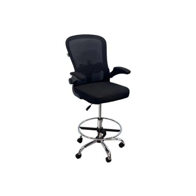 SILLA ALTA NEXTEP CON DESCANSABRAZOS AJUSTABLE Y REPOSAPIES COLOR NEGRO NE-651N