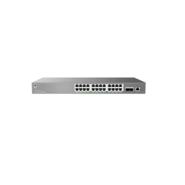Switch Administrable Capa L2++, 24 ptos Gigabit + 2 SFP, PoE hasta 250W de salida, compatible con GWN Cloud
