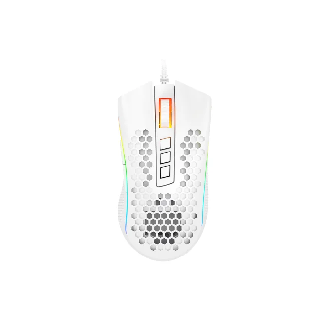 REDRAGON M988-RGB STORM ELITE WHITE, Mouse Optico HoneyComb Blanco image 2