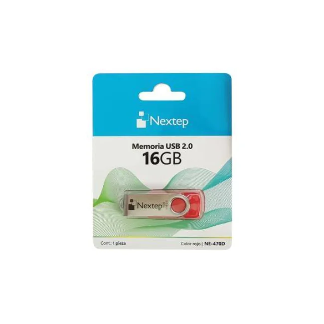 MEMORIA USB NEXTEP 2.0 DE 16GB TWIST COLOR ROJO NE-470D