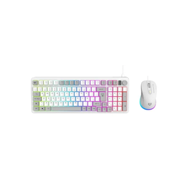 KIT DE TECLADO Y MOUSE GAMER BALAM RUSH SQUAD CONQUEST KG515 ALAMBRICO USB BLANCO
