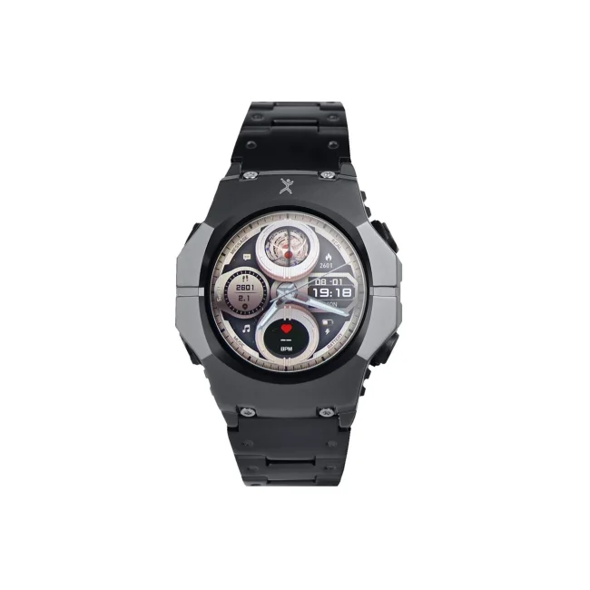 Perfect Choice PC-270188 reloj inteligente y deportivo 5.11 cm (2.01") AMOLED 45 mm Híbrido 240 x 296 Pixeles Pantalla táctil Negro image 2