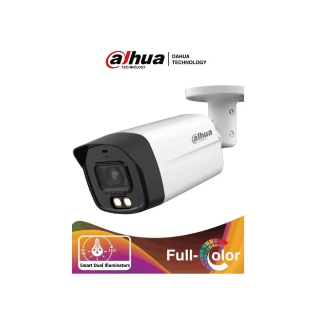 DAHUA HAC-HFW1801TLMN-IL-A - Camara Bullet 4k/ Iluminador Dual Inteligente + Full Color/ Lente de 2.8 mm/ 106°/ Microfono Integrado/ 40IR, IP67