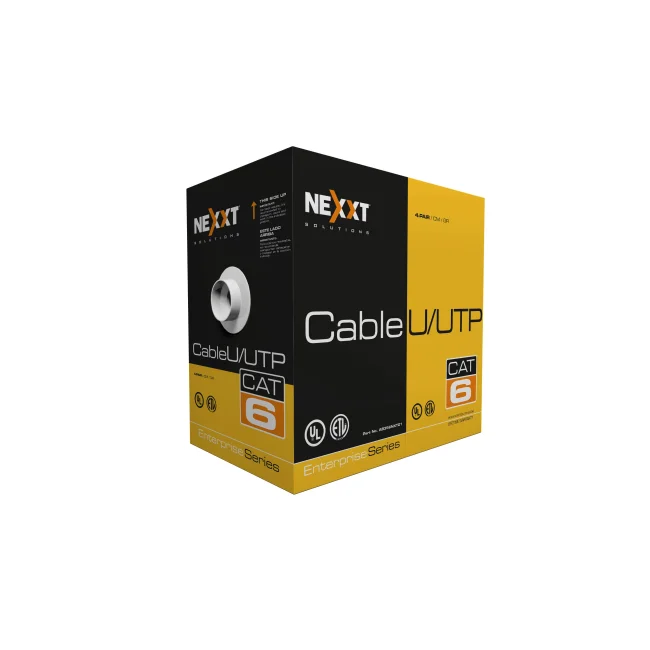 Bobina de Cable Cat.6 UTP, revestimiento tipo CM, 305M, Gris Enterprise 100% Cobre 23 AWG