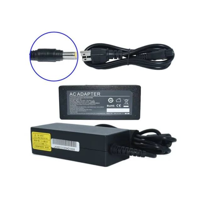 Cargador de Laptop GENERICO 65W AC-HP-Amarilla - 65W, 18.5V, 3.5A, (4.8*1.7) HP, Negro