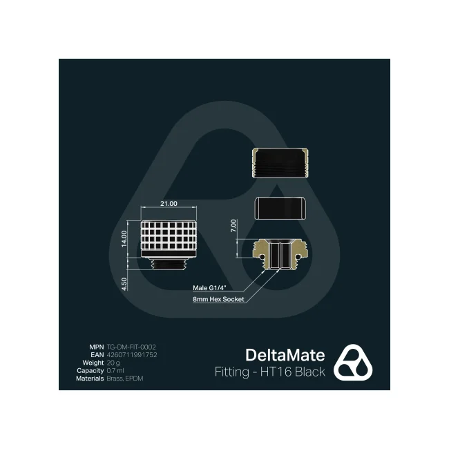 THERMAL GRIZZLY DELTAMATE CONECTOR HT16 NEGRO image 9