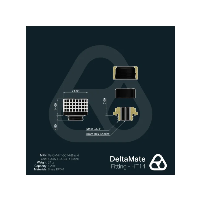 THERMAL GRIZZLY DELTAMATE CONECTOR HT14 NEGRO image 9