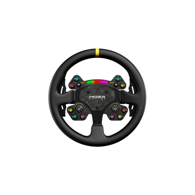 MOZA RS V2 — Volante de 13” con Paletas Magnéticas, Luces RGB y Acabado Profesional