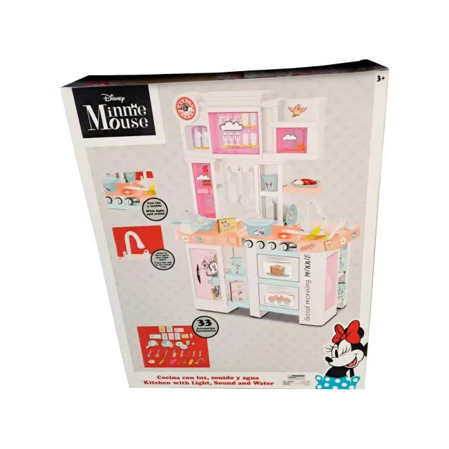 Disney Minnie Large Kitchen Set Cocinita Luz Sonido Y Agua Rosa