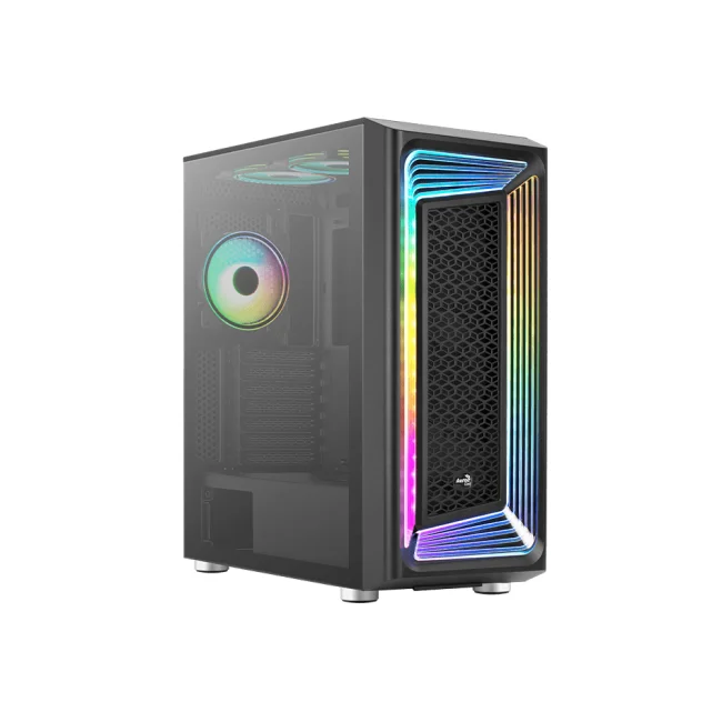 GABINETE AEROCOOL INTERSTELLAR G-BK-V1 MID-TOWER CRISTAL TEMPLADO FRENTE MESH RGB ATX/MATX/Mini-ITX