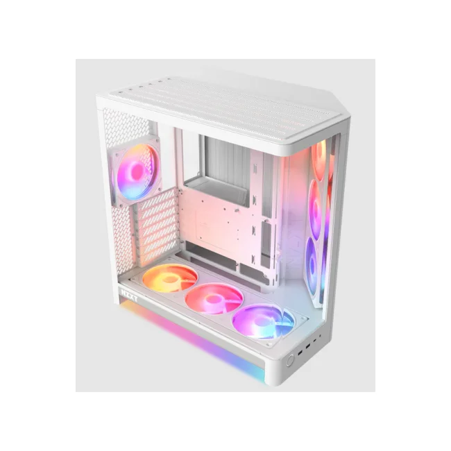 GABINETE NZXT H6 2026 CRISTAL CURVO PANORAMICO/DOBLE CAMARA (2XF360 RGB Reverse/1XF120 RGB/HubLite)