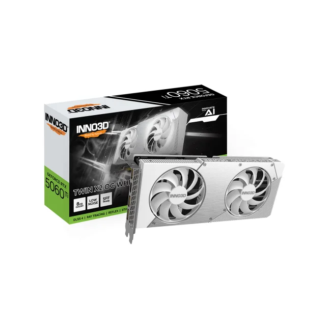 TARJETA DE VIDEO INNO3D NVIDIA GEFORCE RTX 5060TI TWIN X2 OC 8GB GDDR7 128BIT PCIe 5.0 3 DP WHITE