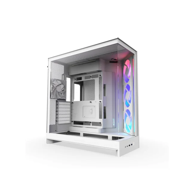 GABINETE NZXT H9 FLOW RGB BLANCO, ATX2.5X6,3.5X2, 2USB 3.2 TIPO A, USB3.2 TIPO C