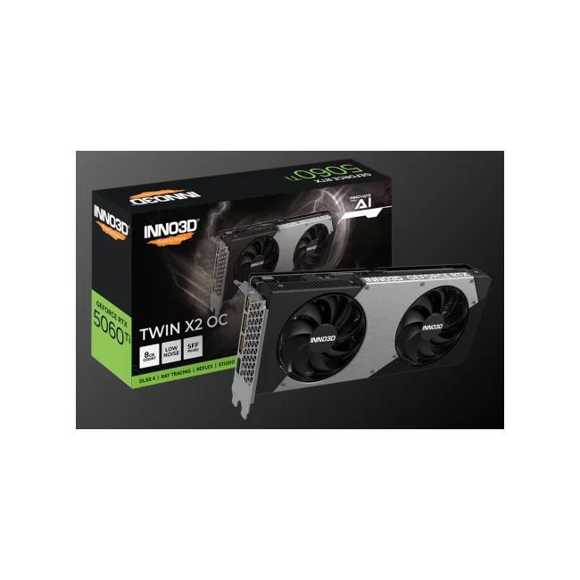 TARJETA DE VIDEO INNO3D NVIDIA GEFORCE RTX 5060TI TWIN X2 OC 8GB GDDR7 128BITS PCIe 5.0 3 DP HDMI